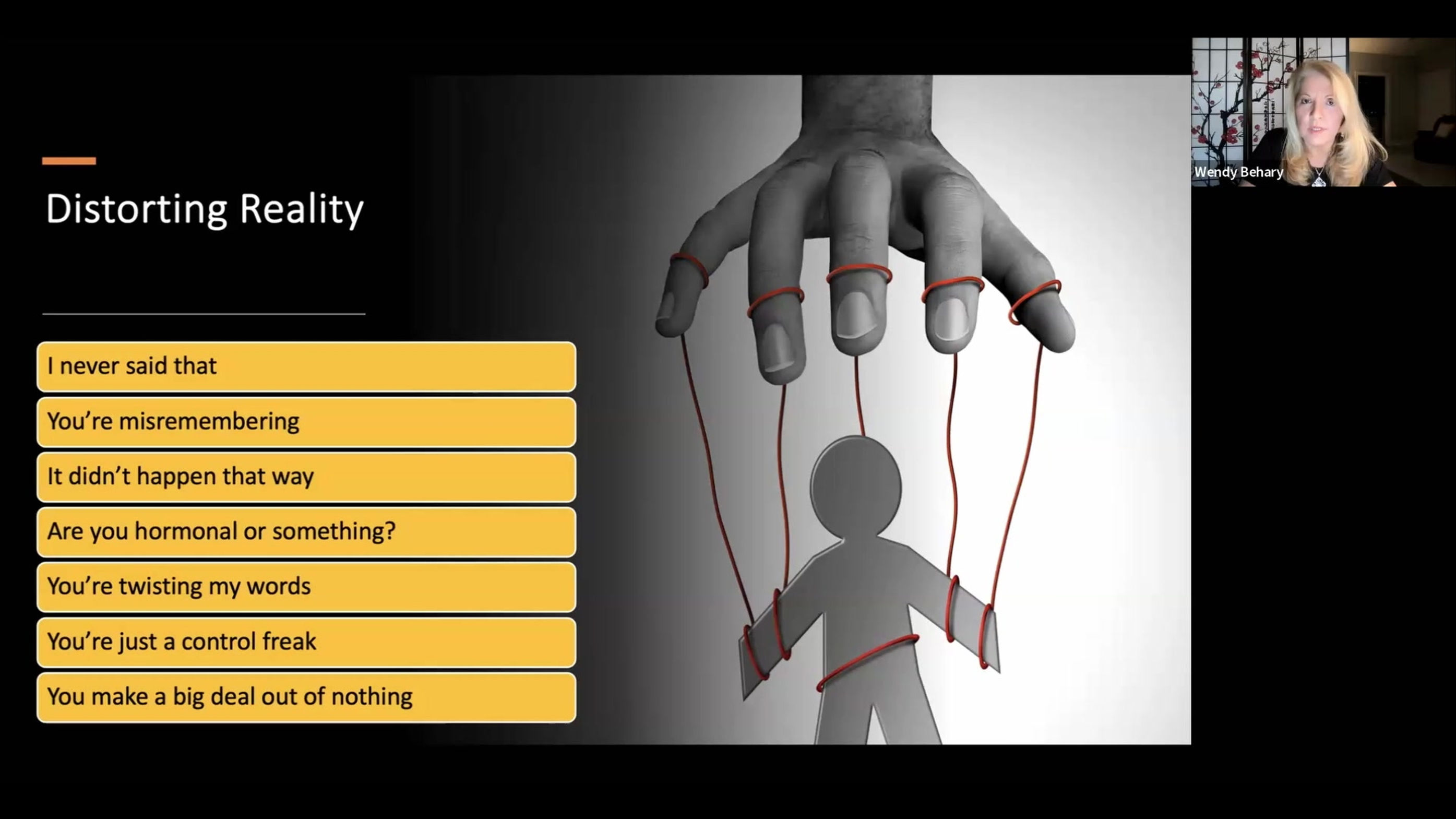 November 09 Webinar - Wendy Behary V2